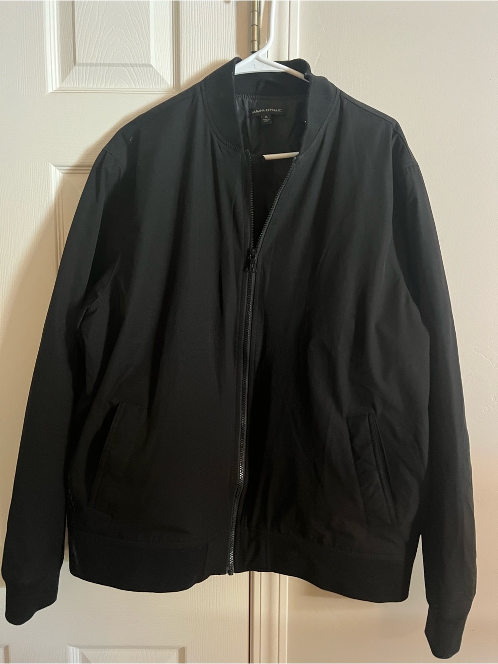 Banana Republic Men’s Black Bomber Jacket XL Full Zip Lightweight Lined Coat